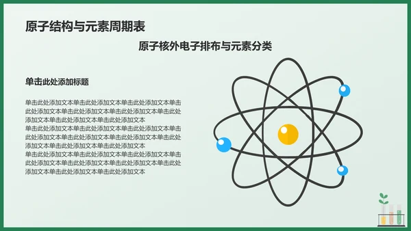 绿色插画风初中化学课件通用PPTPPT模板