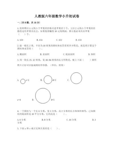 人教版六年级数学小升初试卷精品【名师推荐】.docx