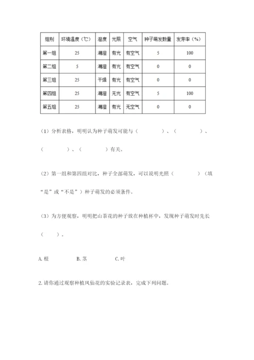 科学四年级下册第一单元植物的生长变化测试卷附答案【名师推荐】.docx