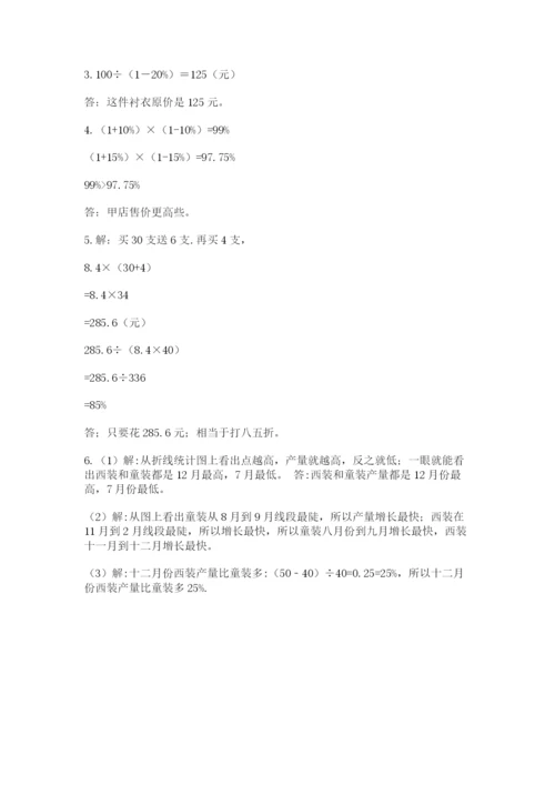 小学六年级数学期末自测题附答案（培优b卷）.docx