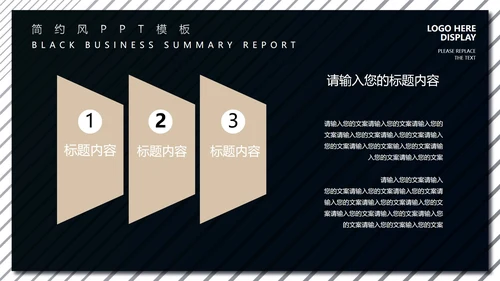 黑色商务风工作总结汇报PPT模板