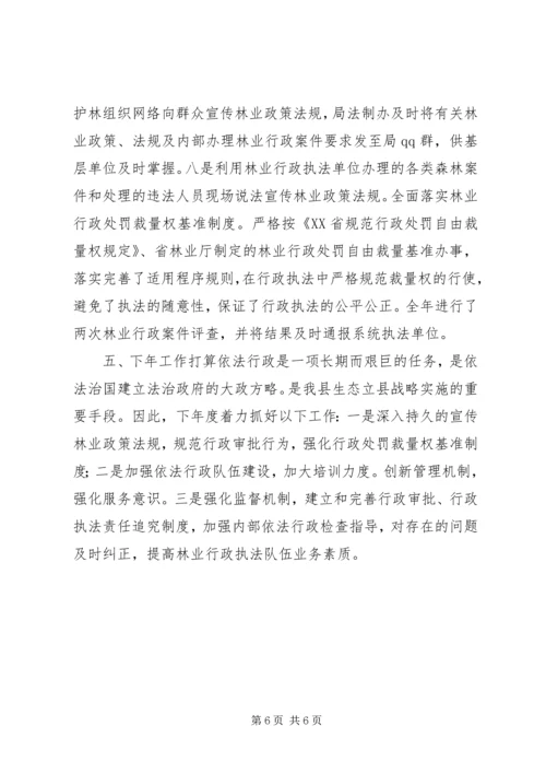 乡镇林业局年度依法行政工作总结.docx