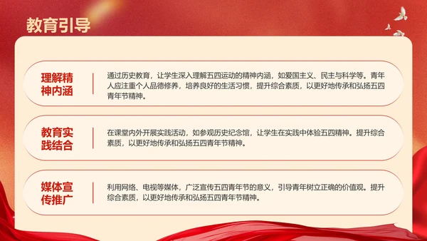 红色党政风五四青年节精神解读PPT模板