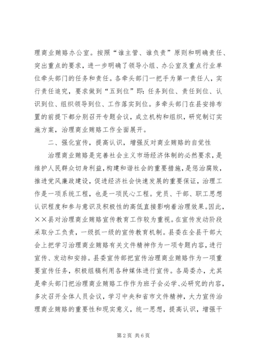 县治理商业贿赂专项工作情况汇报 (2).docx