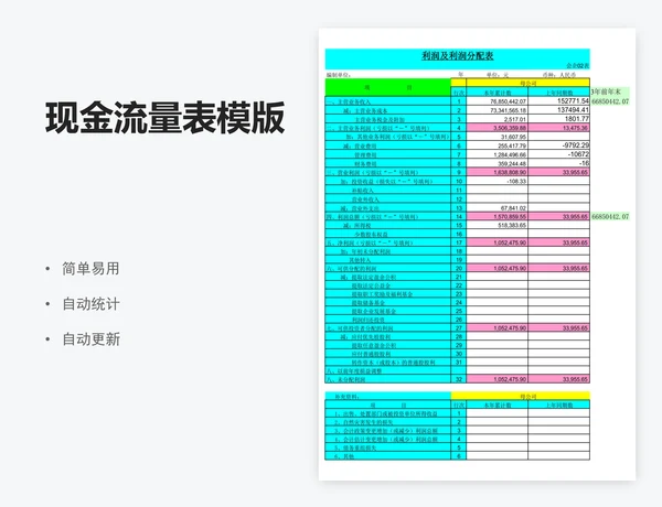 现金流量表模版