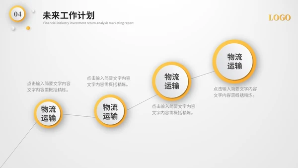 黄色微粒体国际物流工作总结工作汇报述职报告ppt模板