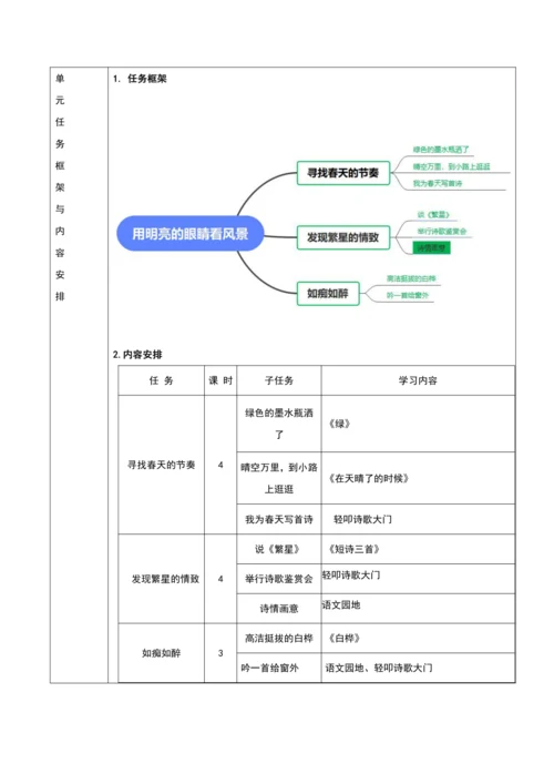 【新课标】统编版四年级下册语文第三单元整体解析与规划
