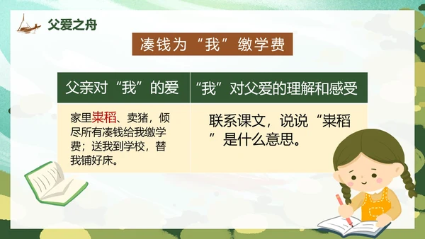 部编版语文五年级上册父爱之舟课件PPT模板