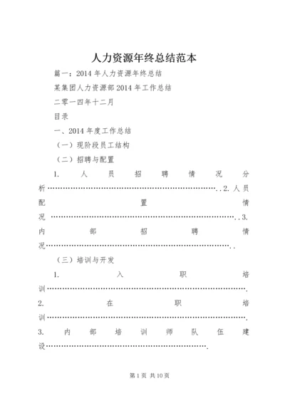 人力资源年终总结范本.docx