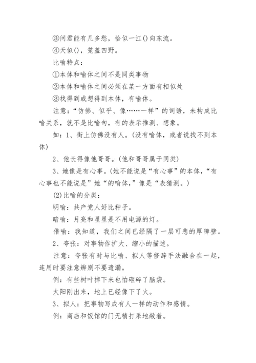 中考语文常见的修辞手法_语文阅读常见题型.docx