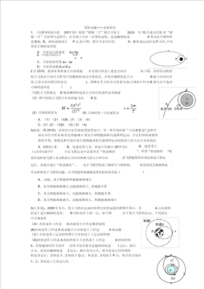 天体运动变轨问题