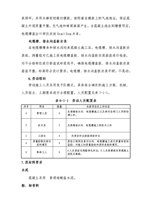 隧道水沟电缆槽施工作业指导书