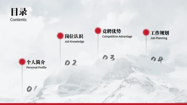 大气雪山竞聘述职报告通用PPT模板
