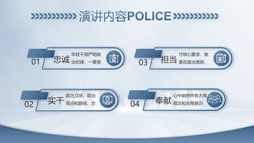 蓝色大气公安警察工作总结计划PPT