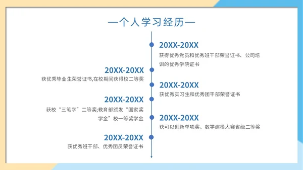 简约色块保研夏令营自我介绍主题PPT模板