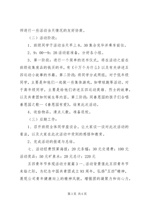 五四青年节参观活动方案.docx
