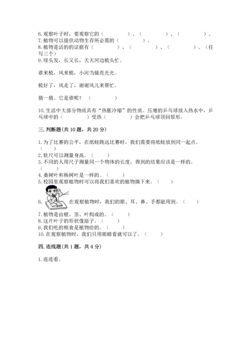教科版小学一年级上册科学期末测试卷及参考答案【典型题】.docx