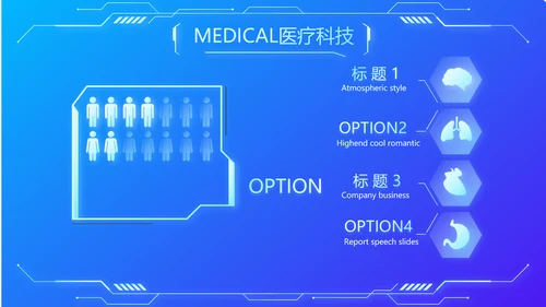 蓝色科技智慧医院医疗科技信息化建设总结PPT