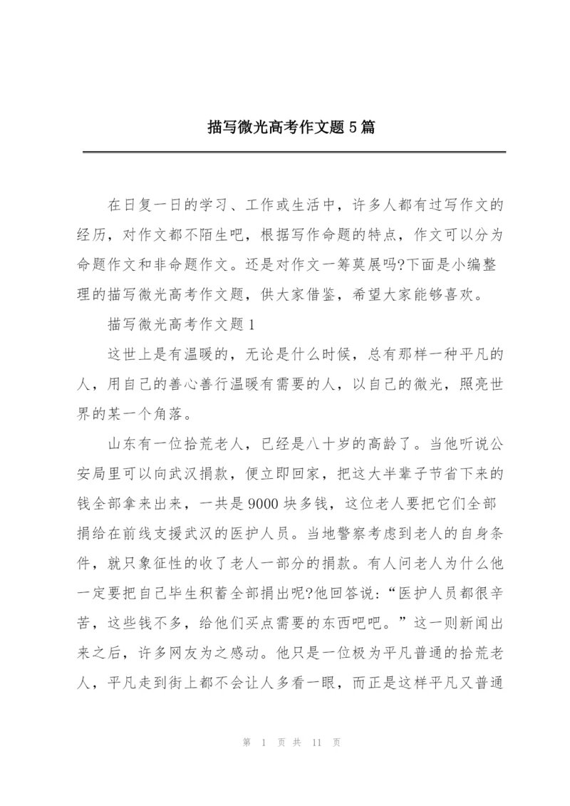 描写微光高考作文题5篇.docx