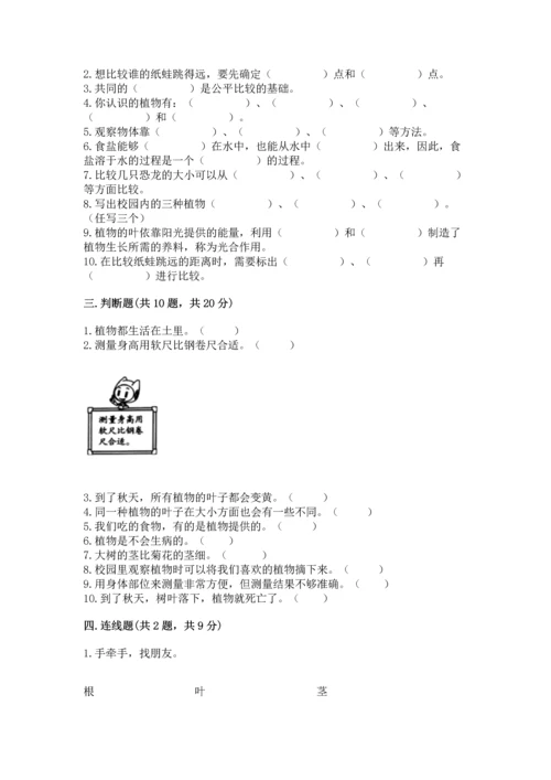 教科版一年级上册科学期末测试卷含答案（培优b卷）.docx