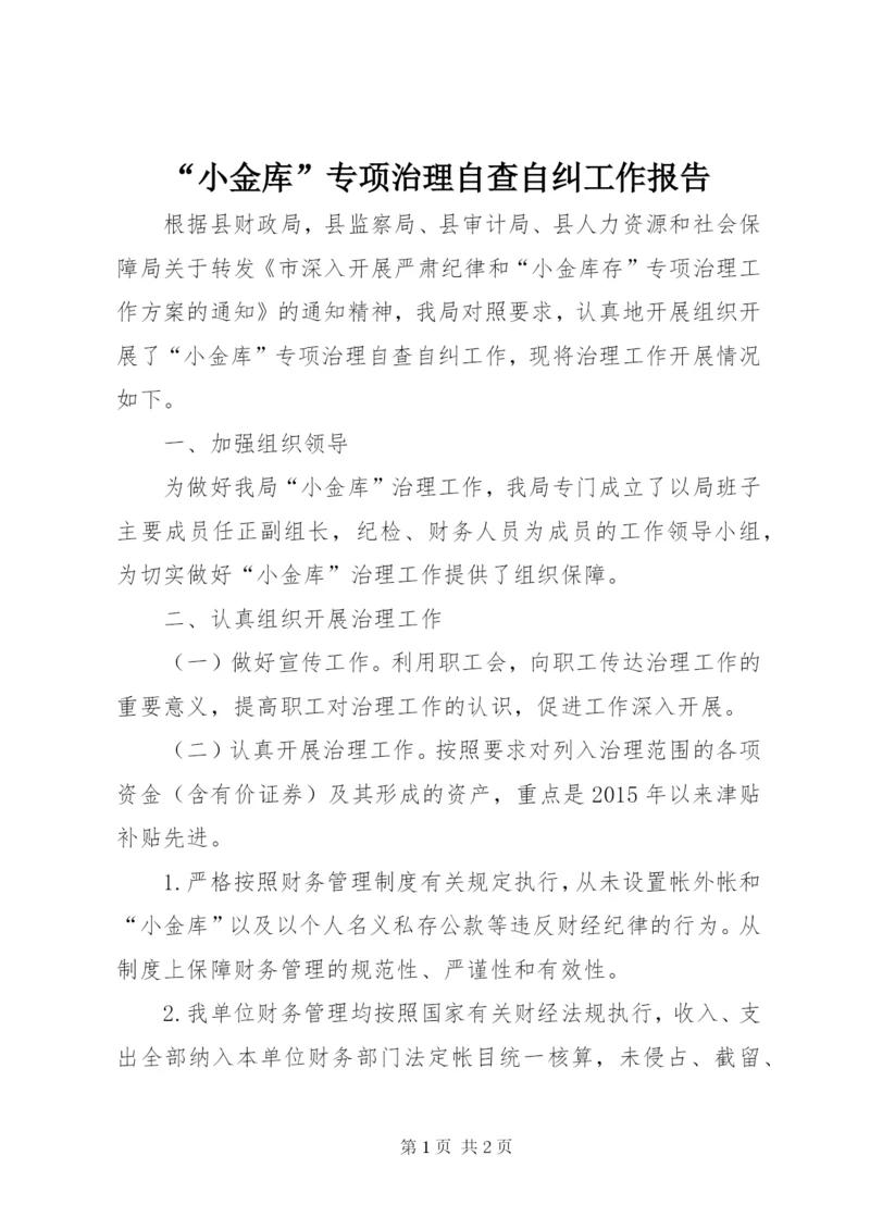 “小金库”专项治理自查自纠工作报告.docx