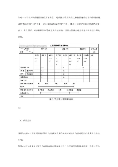 工业设计团队项目绩效管理.docx