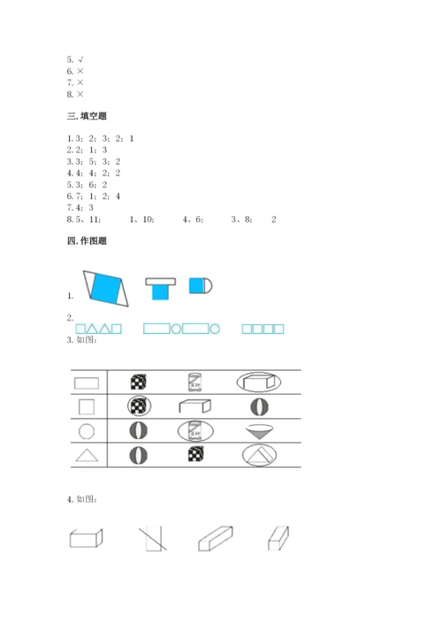 人教版一年级下册数学第一单元 认识图形（二）测试卷精品【综合题】.docx