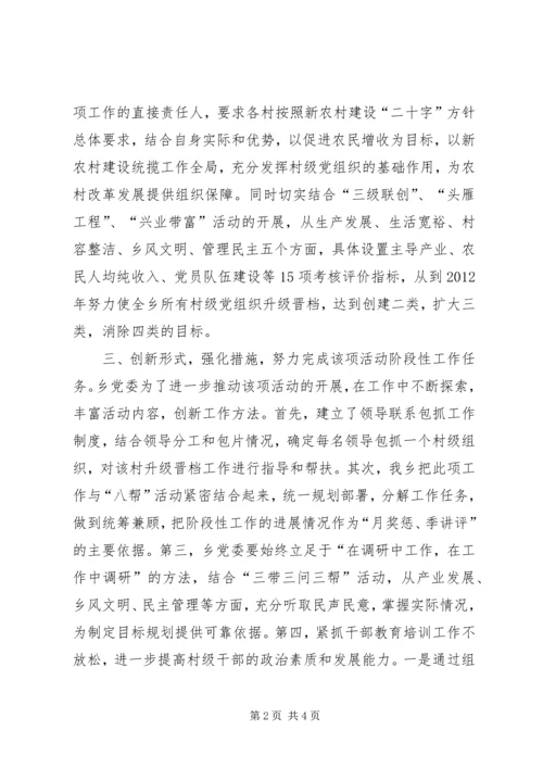 村级党组织升级晋档工作交流.docx