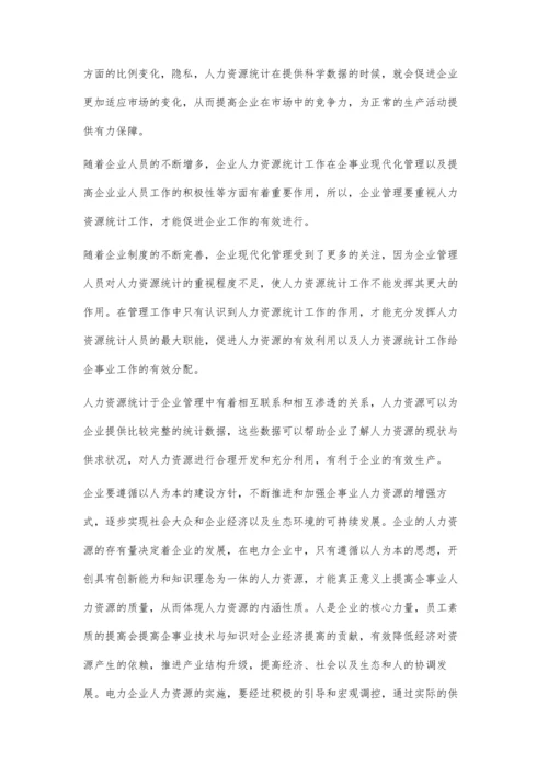 电力企业人力资源统计的重要性.docx