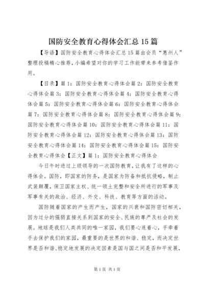 国防安全教育心得体会汇总15篇.docx