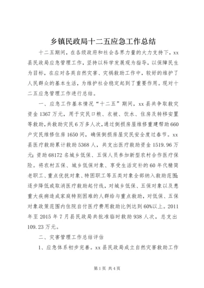 乡镇民政局十二五应急工作总结.docx