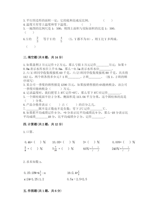 江油市六年级下册数学期末测试卷精编答案.docx