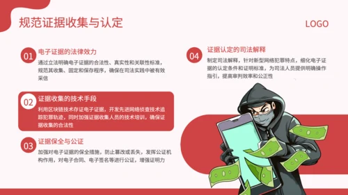 红色插画风新型网络犯罪的规制与司法适用研究论文答辩PPT