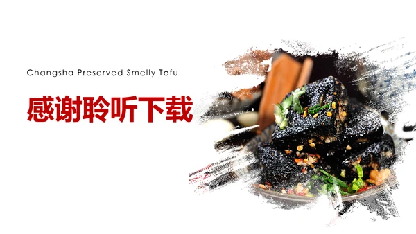 美食文化湖南特产长沙臭豆腐美食PPT模板