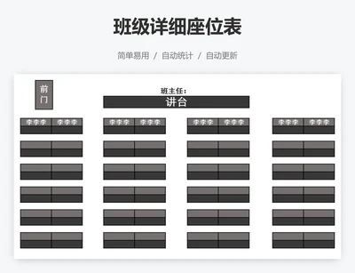 班级详细座位表