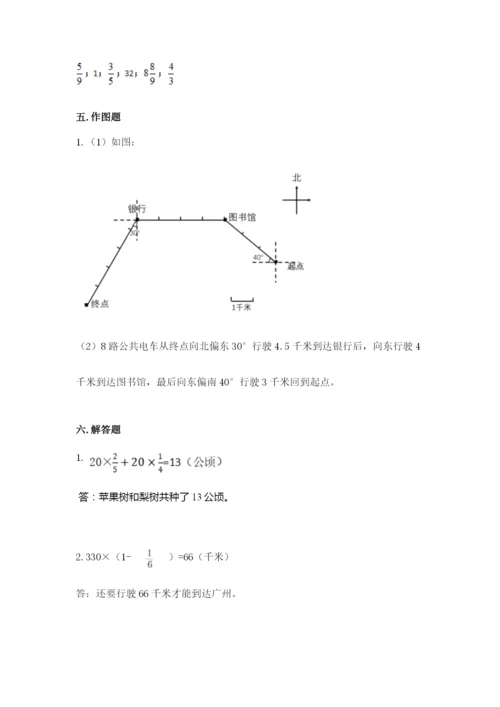 人教版六年级上册数学期中测试卷含答案【精练】.docx