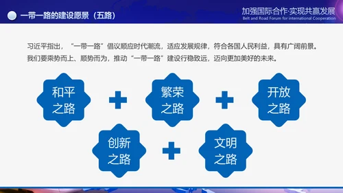 大气一带一路国际合作高峰论坛PPT模板