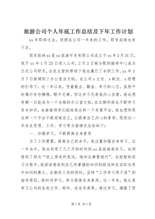 旅游公司个人年底工作总结及下年工作计划.docx