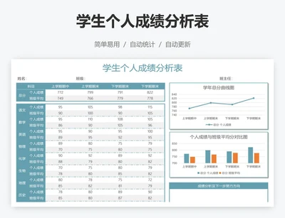 学生个人成绩分析表