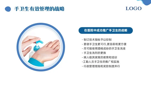 蓝色简约手卫生的干预和有效管理PPT模板宣传PPT动态PPT护理
