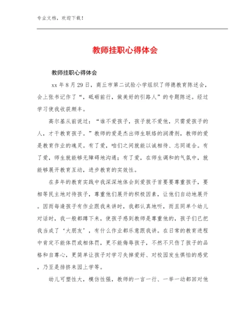 教师挂职心得体会优选例文18篇文档选编.docx
