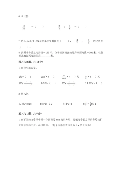 小学六年级下册数学摸底考试题附完整答案（典优）.docx