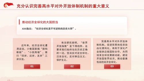 党的二十届三中全会完善高水平对外开放体制机制党课PPT