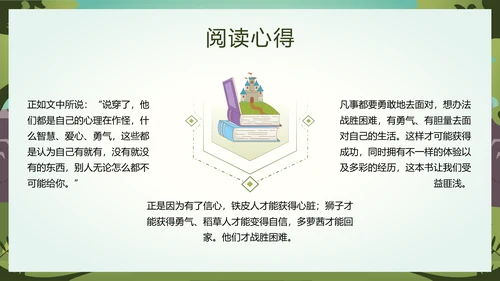 绿野仙踪儿童读物好书推荐读后感PPT模板