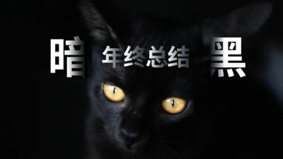 暗黑风格神秘黑猫黑暗风通用PPT模板