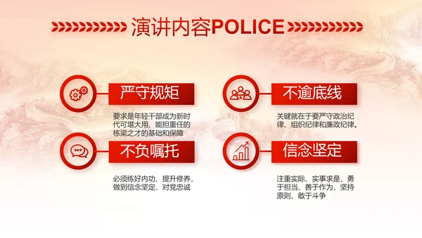 红色公安警察喜迎党的二十大动态PPT
