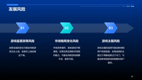 蓝色科技智能游戏市场分析PPT模板