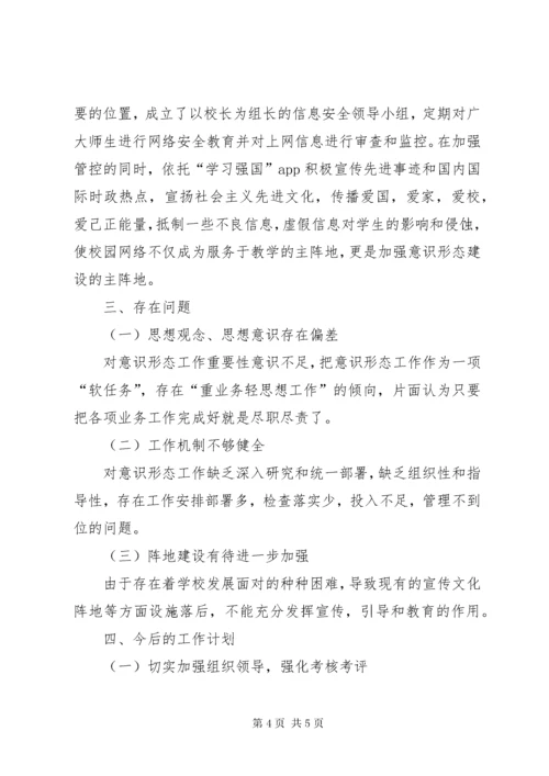 学校XX年度意识形态工作总结副本.docx