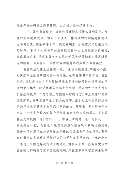物价局领导班子党的群众路线教育实践活动自查材料.docx