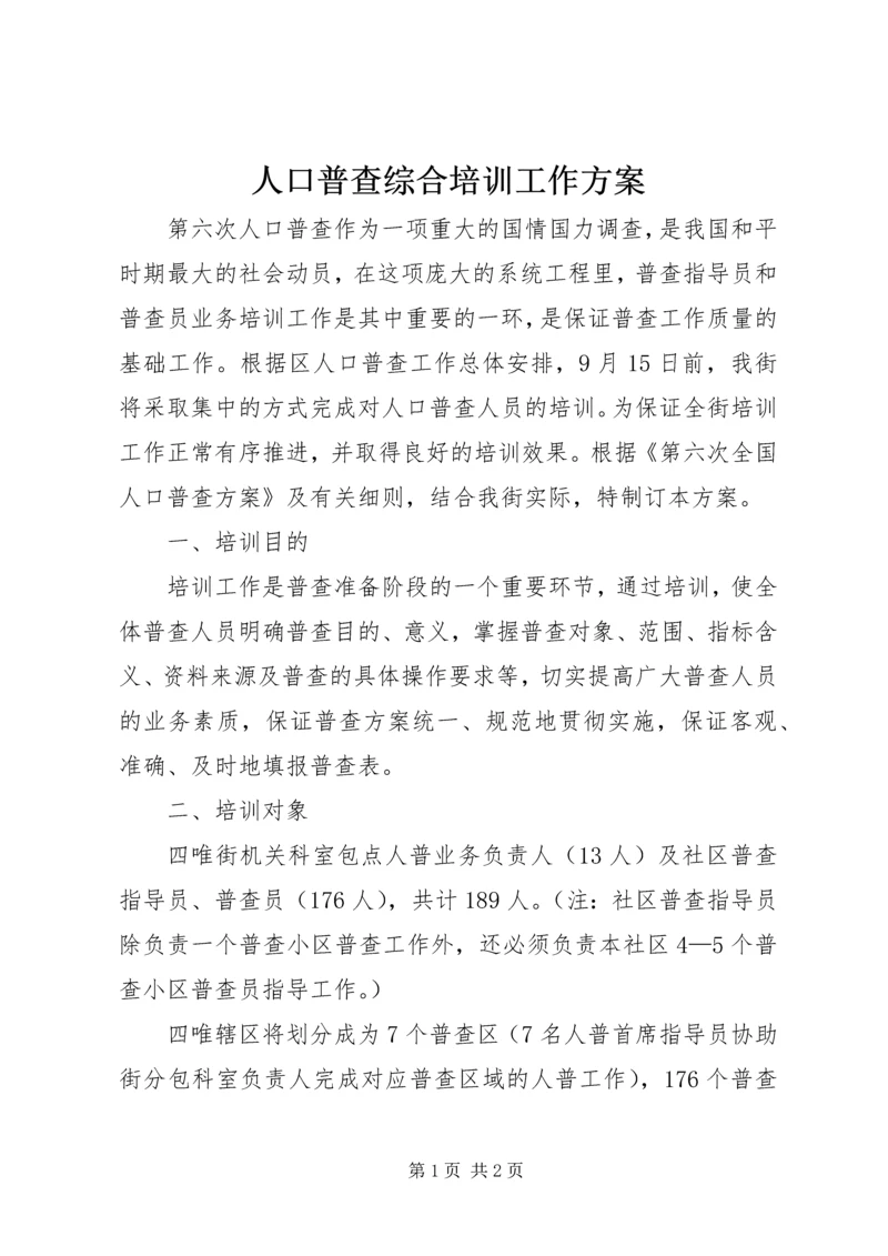 人口普查综合培训工作方案.docx